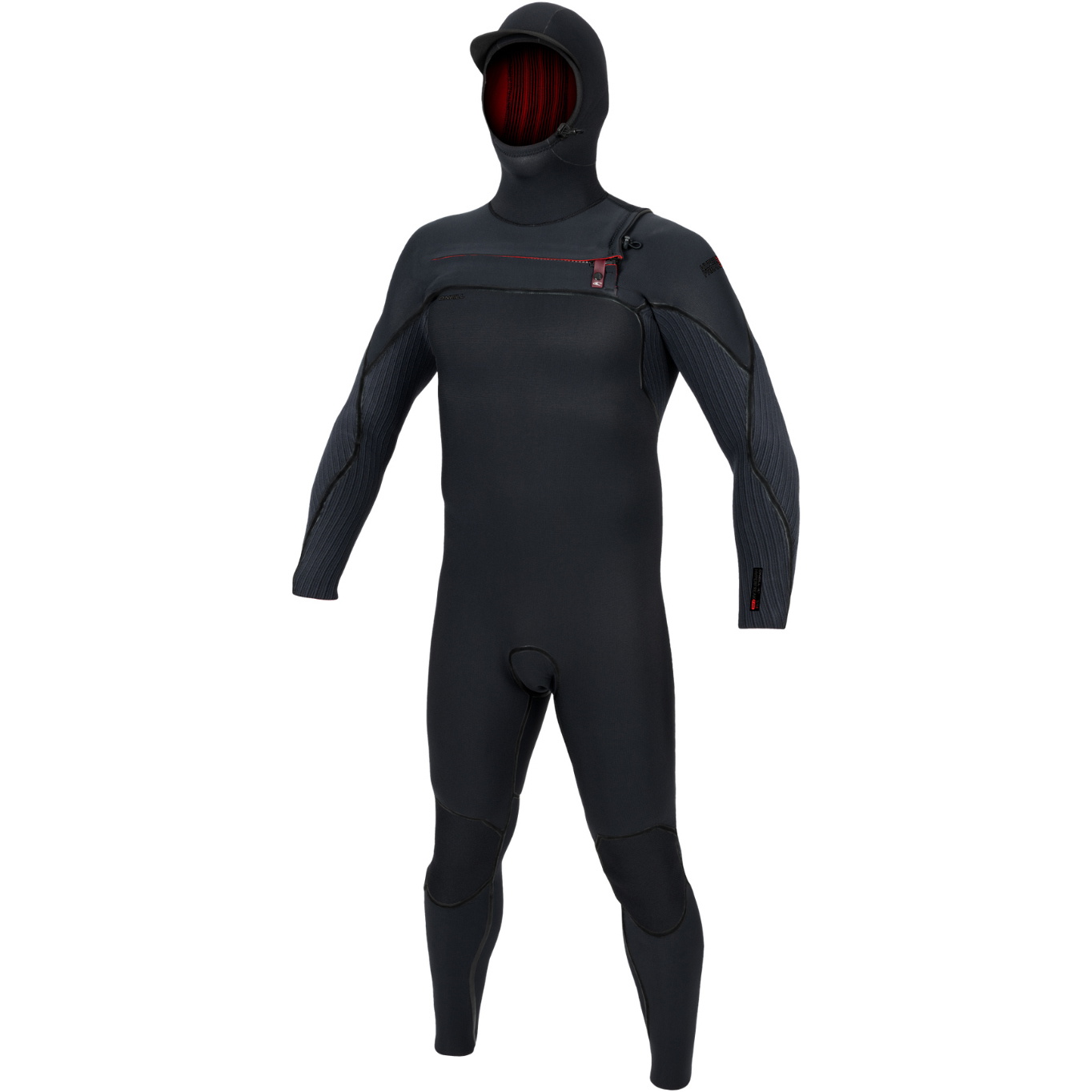 2026 O'Neill Mens Hyperfreak Fire+ 5/4mm Chest Zip Hooded Wetsuit 5725 - Black